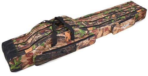 Lixada Bolsa de pesca plegable portátil de 3 capas, bolsa de transporte para aparejos de pesca, bolsa de almacenamiento de viaje