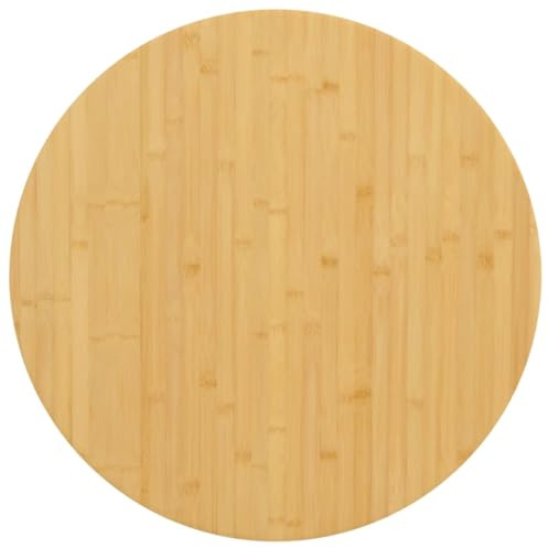 vidaXL 80 cm Bamboo Tabletop - Round Brown Durable Table Top, Polished Finish for Home & Commercial Settings, Easy to Clean & Versatile Use