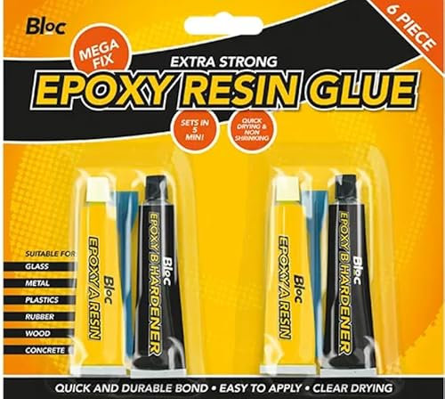 Epoxy Resin Super Glue & Hardener Quick 5 Minute Dry Extra Strong Hold Glass, Ceramic, Tile, Metal, Plastic Etc Adhesive