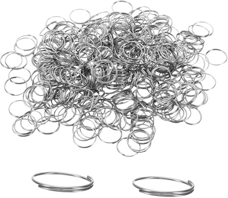 PATIKIL 12mm/0.47 OD Mini Split Rings, 800Pcs 304 Stainless Steel Round Edged Split Circular Ring Clips for Fastening Crystals Parts, Chandelier Replacements, Silver