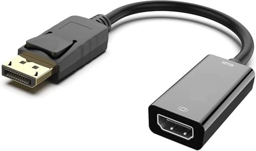 4K DisplayPort to HDMI Adapter, 1080P @60Hz High Resolution Dp(Display Port) Male to Hdmi Female Converter with Audio and High Speed Transmission Video Audio Converter for GPU, Laptop, PC, Monitor, TV