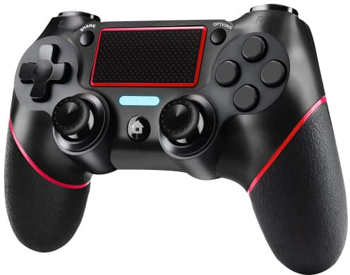Genérico Mando Inalámbrico funciona con P4/Pro/Slim/PC y ordenador portátil,Controller p21 Rojo