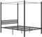 GOPLUS Himmelbett Metall 140x200 cm, Doppelbett mit Lattenrost, Metallbett mit Unterbett-Stauraum, Jugendbett Bettgestell, bis 300 kg belastbar, ohne Matratze, Schwarz