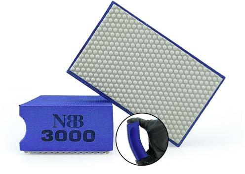 NBB Tampon à Main diamanté pour poncer ou polir éponge diamantée Bloc Diamant de ponçage Polissage avec Dos en éponge Flexible pour meuler Pierre Granit céramique Carreau Verre Bois métal (1,3000#)