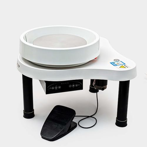 CUTANGELAR Keramisk Hjulmaskin 200W Elektrisk Keramikformningsmaskin Fotpedal Max 13 Kg Kapacitet, Lera Konstskulpturverktygssats För Hemmabruk Keramiska Hjul Presenter Till Barn/vuxna(White)