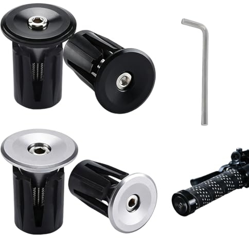 2 Paio Tappo per manubrio in lega di alluminio, con chiave, per Bici/MTB/Bici da Strada/BMX