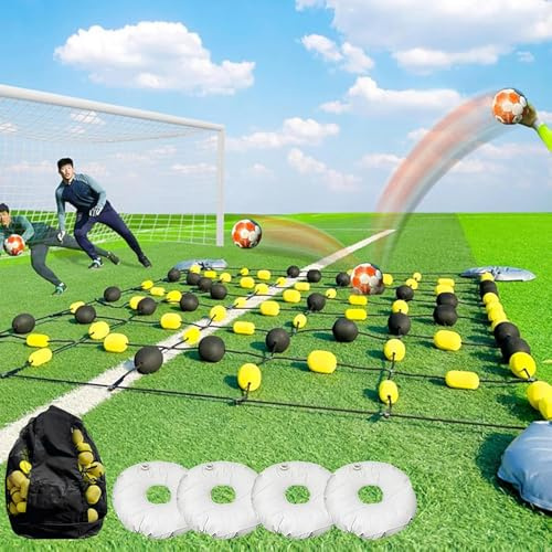 Deflettore Per Pallone 2×1,6 M/2,8×2 M, Deflettore A Matrice Da Pavimento, Attrezzatura Da Allenamento Per Portiere Con 4 Sacche D’acqua, Kit Di Allenamento Dei Riflessi Imprevedibili, Per Vel 2*1.6m