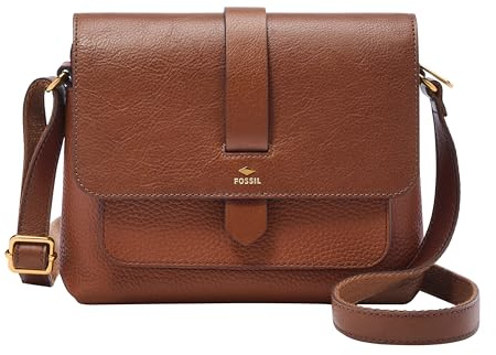 Fossil Women's Kinley Leather Small Crossbody Purse Handbag, Brown (Model: ZB7878200)