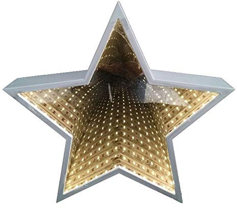 Hellum LED Stern mit Infinity Effekt, Leuchtstern batteriebetrieben (3xAA Nicht inkl.), Stern beleuchtet Ø29,5cm, Weihnachtsdeko innen, Fenster, beleuchtet für innen 522846