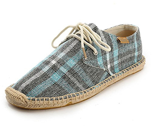 Kentti Espadrilles en Chambray à Lacets Homme Bleu 41 EU