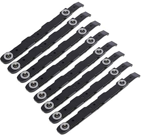 Eshylala 8 Pack Black Chassis Hard Drive Mounting Plastic Rails Durable Anti-Scratch HDD Mount Rails for Desktop Computer Cases Easy Install Drive Bracket Accessories for PC Building Upgrades