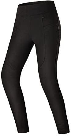SHIMA CRUZ Motorrad Hose Damen mit Protektoren Leggings Knieprotektoren Motorradhose Kurzgrößen Hosen Protektorenhose Textilhose Urban Stretch Lang (Frauen, Schwarz, XL)