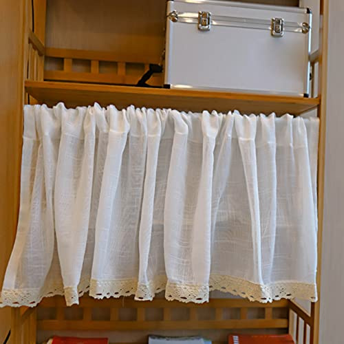 LUNEZY Skivgardin voile bistro gardin köksgardin cafégardiner, korta persienner skivgardiner för kök, sovrum, lantlig stil fönstergardiner, mörkläggning och vindtäta gardiner