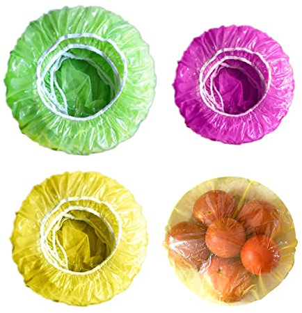 60pcs Plastic Bowl Lids, Large, Medium and Small Soft Plastic Food Lids for Fruits and Vegetables to Prevent Dust and Keep Fresh