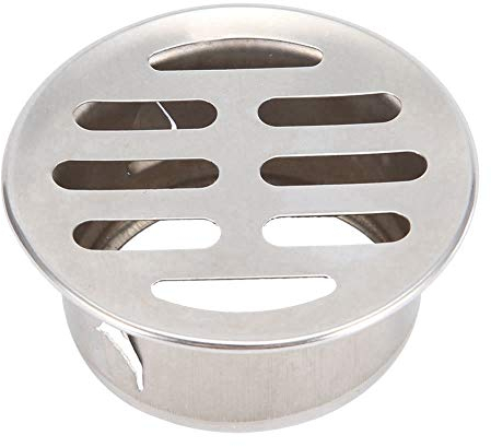 Siphon de Sol en Acier Inoxydable, Couvercle de Grille Rond Anti-Blocage Rond, Crépines de Vidange de Balcon pour Salle de Bain, Cuisine, Salle de Bain(50 Bouche Plate)