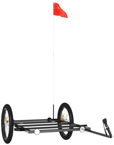 Tidyard Bike Trailer Black 135x68x37 cm Iron Outdoor recreation Model94206