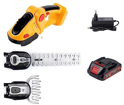 Coupe-herbe, coupe-herbe, taille-haie 24V 2 en 1 taille-haie électrique 20000 tr/min Rechargeable sans fil haute puissance désherbage élagage cisaillement arbuste tondeuse outil de jardin pour l'entre