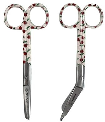 Lot de ciseaux d'infirmière « White Ladybird » - Certificat MDR - Ciseaux de pansement - Ciseaux - Kocher - Accessoires d'infirmière - Cadeau d'infirmière