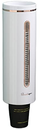 ZEIHAOWAN Dispenser per Tazze a Parete Portabicchieri in Plastica,One Touch Portabicchieri Monouso, portabicchieri di distributori d'Acqua, per bicchieri di carta, 5,5-7.6 cm, 45-50 tazze (Bianco)