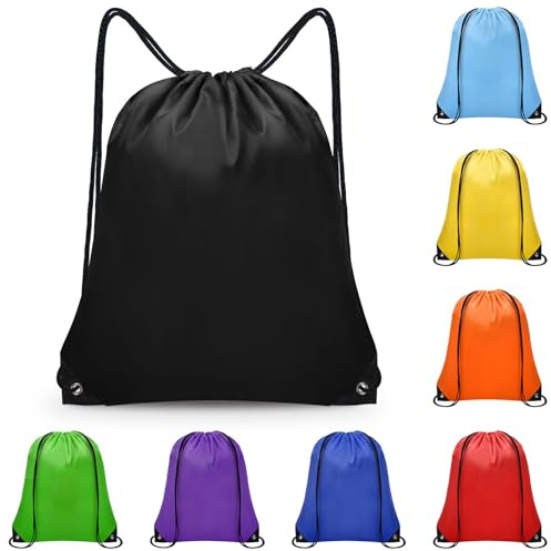 Grneric 8 PCS Drawstring Bags Bulk Cinch Sack for Gym Sports 8 Colors