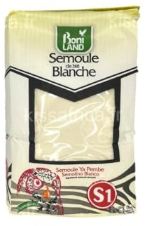 Semoule de Blé Blanche S1 Boniland 1kg – Granulation Fine Extra – Couscous Léger, Bouillies, Pâtisseries Traditionnelles – Céréale Boniland
