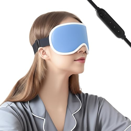 Máscara térmica para ojos secos, con almohadillas higiénicas para párpados, compresa caliente de vapor alimentada por USB, almohadilla térmica con control de temperatura, cuidado portátil para viajes