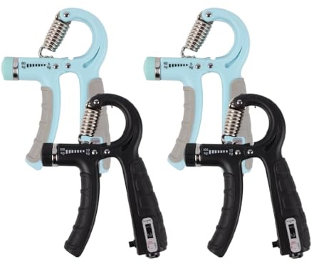Kellegour 4 pcs Hand Grip Musculation avec Compteur,Hand Grip poignée Résistance Réglable 5-60kg et 10-100kg,Pince de Musculation Antidérapante pour Athlètes et Exercices de Récupération de la Main