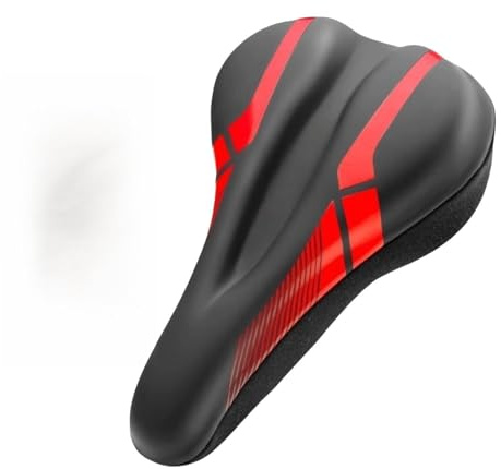 ROSSRORE Bike Seat Cover, Gel Padded Bicycle Seat Cushion for Men Women, Extra Soft Exercise Bike Seat Cover Compatible with Peloton Spin & Stationary Bikes, Waterproof Breathable Non Slip Saddle Pad
