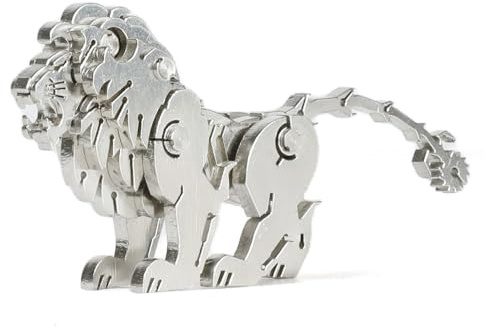 Kolotesame Barberia Modello di leone in metallo 3D per adulti kit di costruzione fai da te di animali selvatici con attrezzi leone in metallo Puzzle per uomo o regalo per appassionati di costruzioni