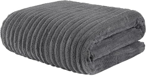 KinHwa Mikrofiberhanddukar extra stor strandhandduk 90 x 180 cm superabsorberande och mjuka badrumshanddukar snabbtorkande duschhandduk för simning, spa, 1-pack mörkgrå