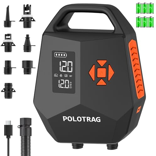 Paddle Board Pump, Rechargeable SUP Pump Electric, 20PSI Portable Paddleboard Pump with Inflation & Deflation, Auto-Off for Inflatables, Kayak, Towable Tube and Air Mattress
