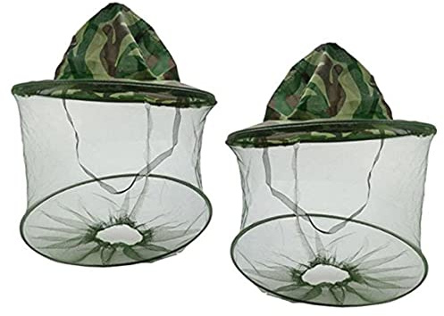 Yeaxxsqy 2 uds Sombrero de Apicultor máscara de Velo con Red de Malla, protección Facial antimosquitos y Abejas para Pesca al Aire Libre