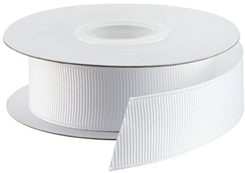White Grosgrain Ribbon 25mm X 10 Meters Double Sided, Gift Wrap Ribbon, Ribbons for Gift Wrapping, Christmas Ribbon, Gift Wrapping Ribbon for Crafting, Wedding Party Decor