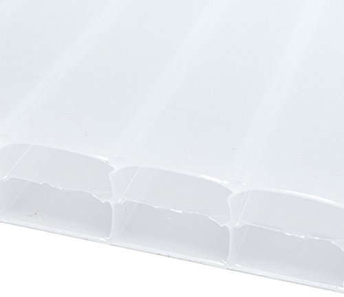 Opal, 1.5 x 2.5m (Width x Length) 16mm Multiwall Polycarbonate Sheets Poly Plastic Roof Panel for Lean-to Canopy Conservatory