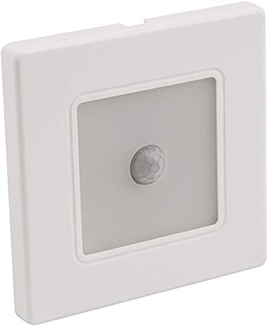 McShine LED Wand-Einbauleuchte | LWE-86WB | 1,8W, 150 lm, mit Bewegungsmelder, warmweißem Licht, weißer Rahmen, energieeffizient, modern