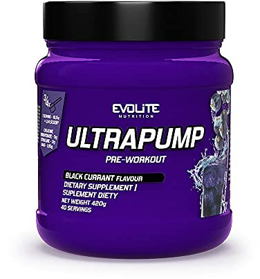 Evolite Nutrition Pre Workout Booster Ultra Pump 420 g - Booster Fitness Pulver mit Creatin Monohydrat und Koffein - Preworkout - L Arginin - Beta Alanin - Citrullin