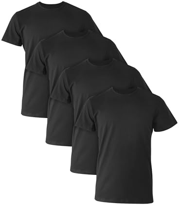 Hanes Ultimate Men's Hanes Men's Ultimate Undershirt, Soft and Stretch, Best Shirts for Men, Black, 4-Pack