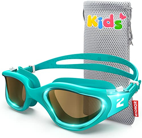 ZIONOR G1MINI ULTRA - Occhialini da nuoto per bambini, polarizzati, comodi, anti-nebbia, protezione UV, per ragazze e ragazzi (anni 3-14)