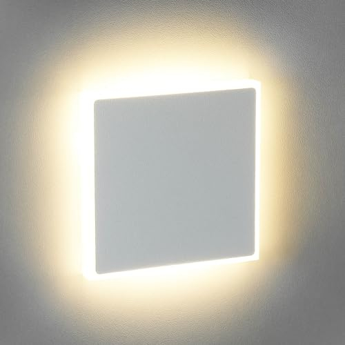 lambado® Treppenbeleuchtung mit Bewegungsmelder in weiss quadratisch - LED Stufenbeleuchtung mit 1,5W 230V für Ambiente & Sicherheit im Dunkeln