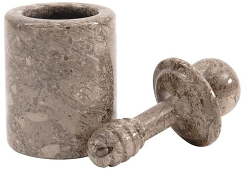 Radicaln Vaso per miele in marmo, 14 cm, realizzato a mano, con mestolo e coperchio, dispenser per miele da cucina, mini barattoli per miele da banco