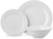 Glim&Glam White Porcelain Dinner Set Crockery Rim Plates Bowls 12 Piece Set for 6 People (12)