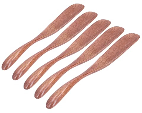 Coltello da Burro, 5 Pezzi Spalmatori per Burro in Legno Spalmatori per Panini Coltello per Condimenti Mini Spatole in Legno Spalmatore per Gelatine di Arachidi Stoviglie(colore laccato)