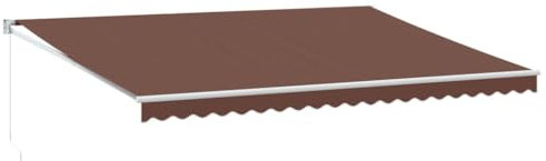vidaXL Awning Manual Brown 500 x 300 cm, Extendable Awnings, Articulated Arm Awnings, Retractable Articulated Arm Awning, Awning Articulated Arm