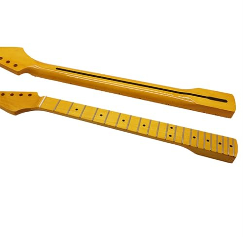 gör-det-själv gitarrhals För ST Neck 6 String 21 Fret Vänsterhandshals Lönn Ljusgul Högglans Gitarrhals Gör-det-själv-modifierad Hals(22)