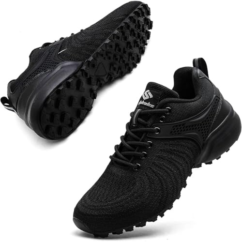 Mufanton Scarpe Trail Running Uomo Scarpe da Trekking Scarpe da Escursionismo Antiscivolo Scarpe da Ginnastica Fitness Outdoor Traspirante Sportive,Nero,EU43