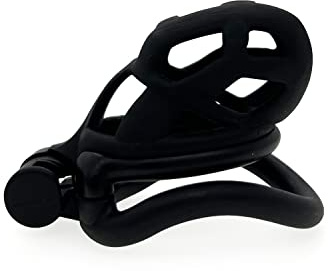VeagleFly Cobra Chastity Cage Cock Cage|Adult Sex Toy for Men |Chastity Devices Male Chastity Cage 4 Curved Rings Men Toys (Black, Nano)