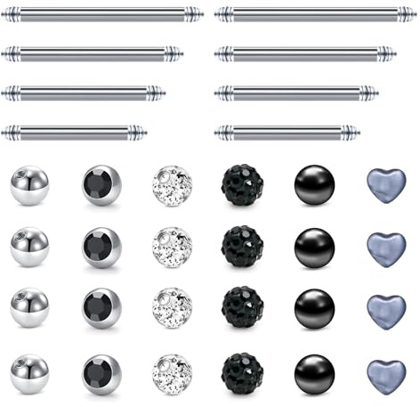 Briana Williams Piercing Lingua Acciaio Inossidabile Barre Piercing Lingua Capezzolo 14 Gauge Lunghezza 12/14/16/18mm