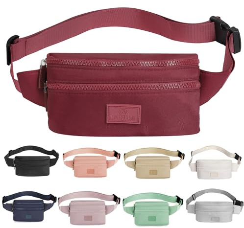 Bumbags Waist Fanny Pack Ladies Fashion Bum Bag with Adjustable Belt for Sport Hiking Girls Women (red)