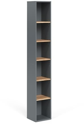 Vicco Hochschrank Anthrazit/Goldkraft Eiche Viktor 30x189x27 cm - Badschrank, Zusätzlicher Stauraum für Handtücher, Pflegeprodukte & Deko