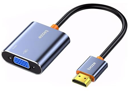 biaze ZH276 - Adattatore HDMI a VGA, 2 adattatori per convertitore video da 1080P 60Hz (maschio a femmina) per laptop, PC, monitor TV, proiettore, cavo di collegamento placcato oro